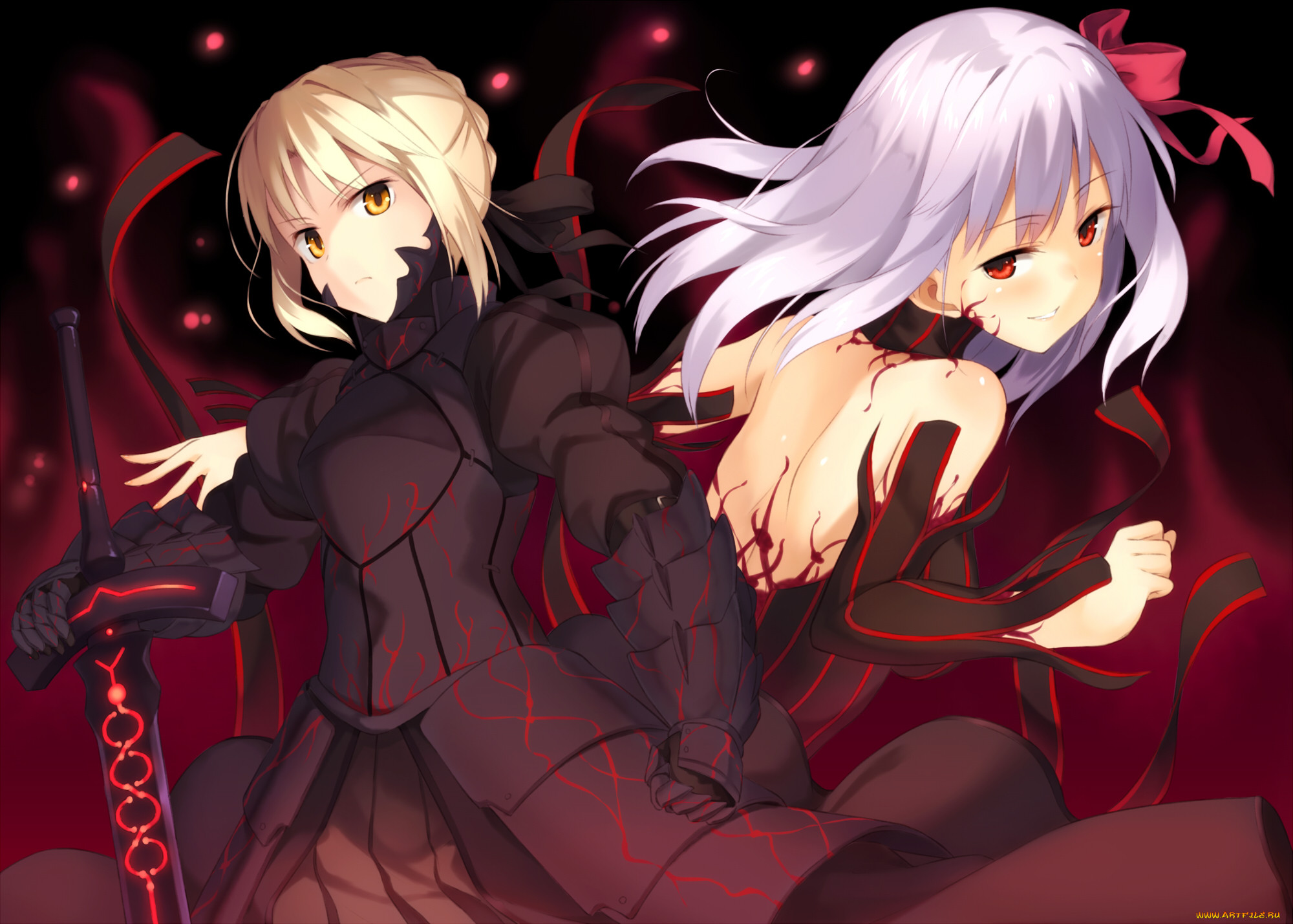 , fate, stay night, , dark, matou, sakura, saber, stay, night, distortion, kinta, , , 